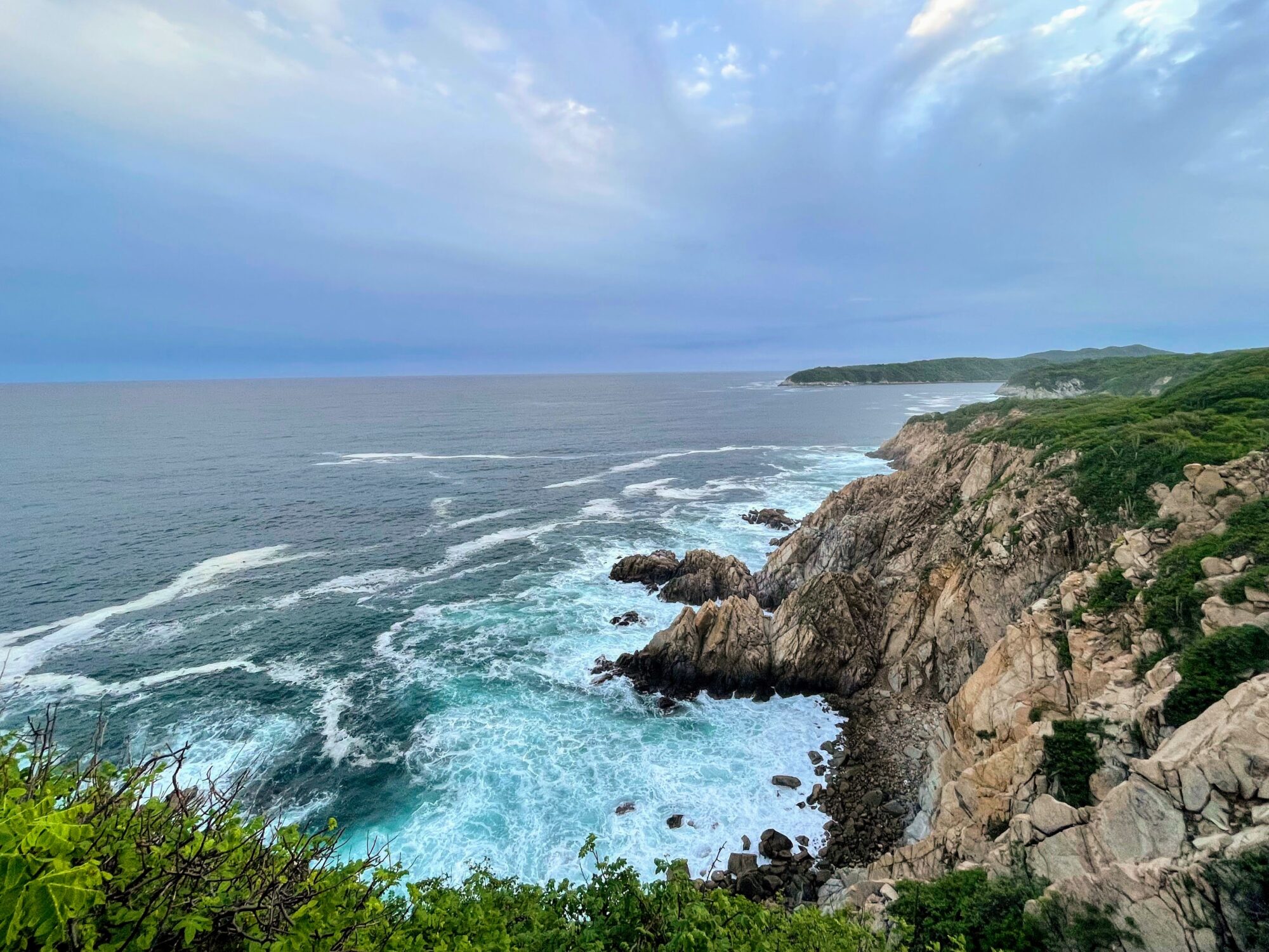 View of the Oaxacan coastline from the Huatulco lighthouse