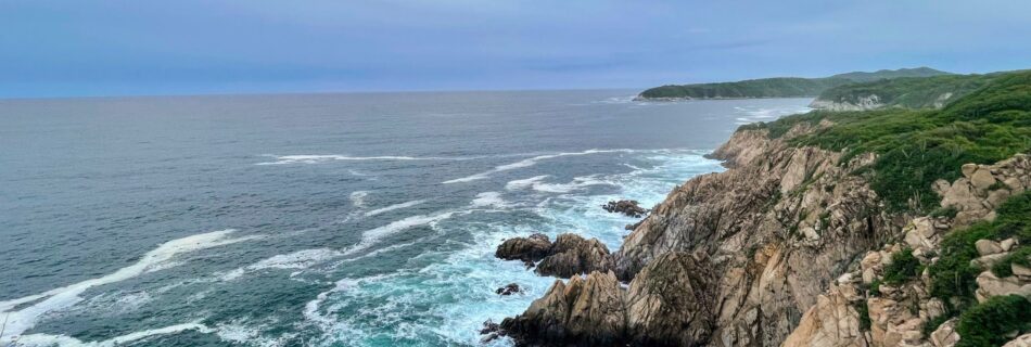 View of the Oaxacan coastline from the Huatulco lighthouse