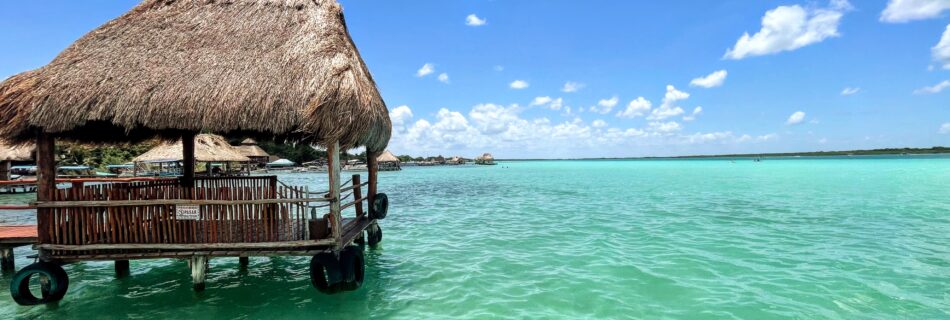 Dock on the lagoons of Bacalar in Quintana Roo, Mexico