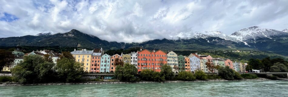 Colorful houses by the Inn River in Innsbruck, Austria