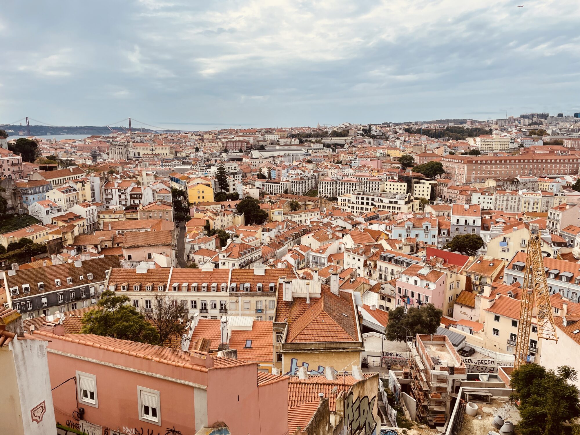 Scenic spot in Lisbon at the Miradouro da Senhora do Monte