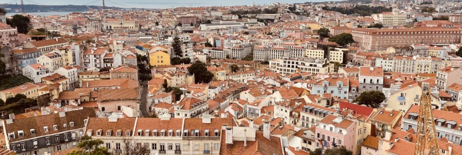 Scenic spot in Lisbon at the Miradouro da Senhora do Monte