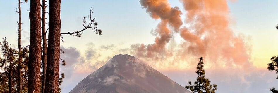 Volcan de Fuego in Guatemala at sunset